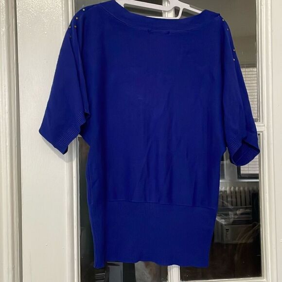 Preowned United States sweater studded shirt sleeve cobalt blue size medium - Picture 5 of 6